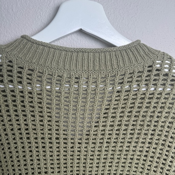 Madewell Oversize‎ Open Stitch Fisherman Pullover Sweater Heather Seedling NEW - Picture 7 of 8